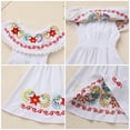thumbnail image 5 of IDOPIP Toddler Baby Girls Floral Embroidered Mexican Dress Ethnic Wear Off-Shoulder Sundress 5-6 Years White, 5 of 9