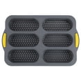 thumbnail image 1 of Kitchen Essentials 6 Cavity Silicone Bread Pan Non Stick French Bread & Hot Dog Bun Foldable Loaf Pan Baking Tool for Homemade Dishwasher Easy Release, 1 of 5