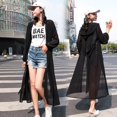 thumbnail image 3 of Cárdigan de chal liso de verano con capucha, camisas de playa, cárdigan de manga larga de gran tamaño para mujer, blusas sueltas con protección solar tipo vendaje, 3 of 5