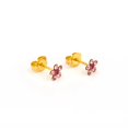 thumbnail image 3 of Studex Daisy Gold Plated Light Rosé Fuchsia earrings ear-studs 7581-6023, 3 of 3