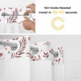thumbnail image 2 of Abstract Leaf No Hooks Shower Curtain with Snap-in Liner Red Leaves Spring Plant Pastoral Style Farm Shower Curtains for Bathroom, Waterproof, Easy Install, Washable 48"x72", 2 of 9