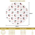 thumbnail image 3 of Cow and Heart White Pattern Round Tablecloth 60"x60", Wrinkle Resistant Wipeable Table Cover for Kitchen Dining Room Picnic Patio and Party, 3 of 6