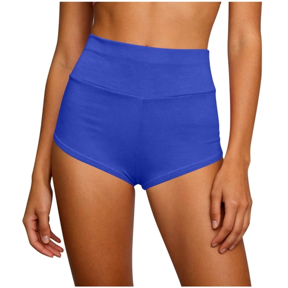Womens Hotpants Dancewear Hollow Cut Out High Waisted Yoga Shorts Stretchy Workout Mini Shorts Summer (XL, Blue)