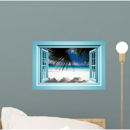 Faux Window Wall - African Paradise Faux Window Wall Mural by Wallmonkeys Peel and Stick Graphic (12 in W x 8 in H) WM215604