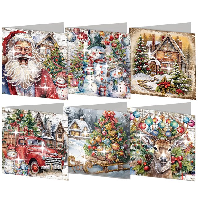Tarjeta DIY 6 Uds. Navideño para Recuerdos Fiestas Navideñas