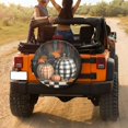 thumbnail image 3 of KAKALAD Checkered Pumpkins Autumn 01 Spare Tire Cover Universal Vehicle Accessories Buckle Car Tools 14”in, 3 of 6