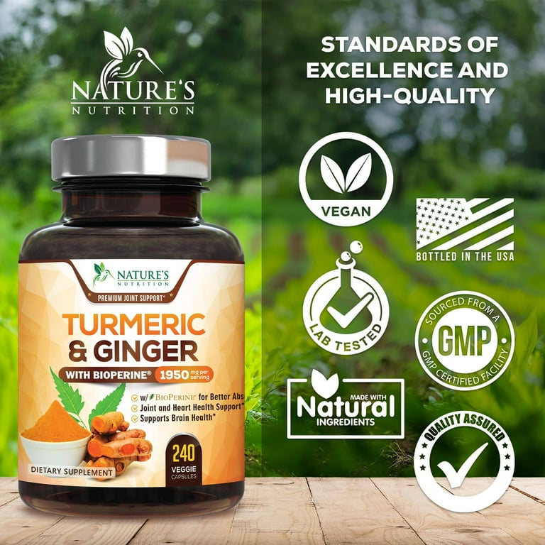 Nature's Nutrition Turmeric Curcumin 1950mg, 95