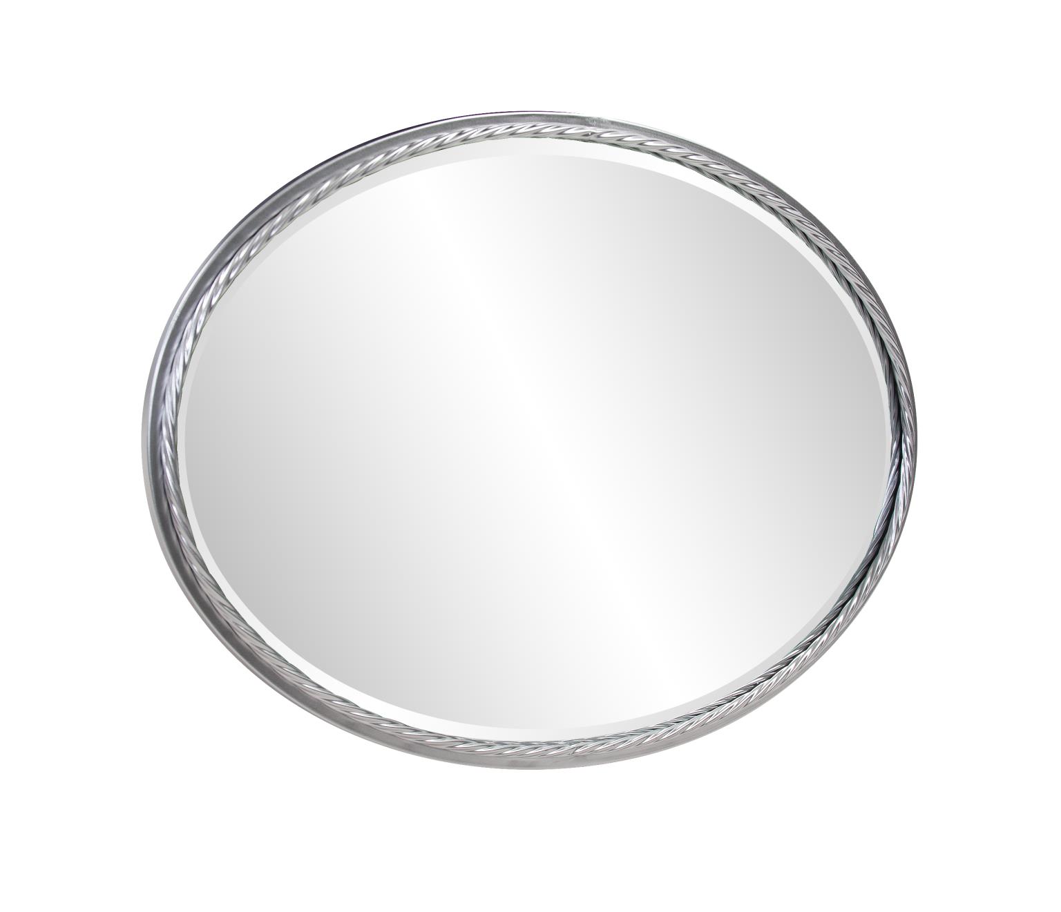 Tyler Dillon Hand Forged Silver Oval Metal Framed Rope Mirror - 22"W x 32"H
