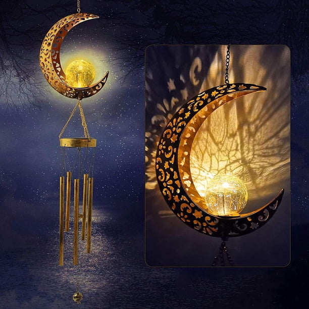 Campana de jardín y aldaba campanas de viento regalos de luna, regalos de luna de regalo de mamá, decoración de la luna, decoración de jardín, regalos de jardín, regalo de simpat