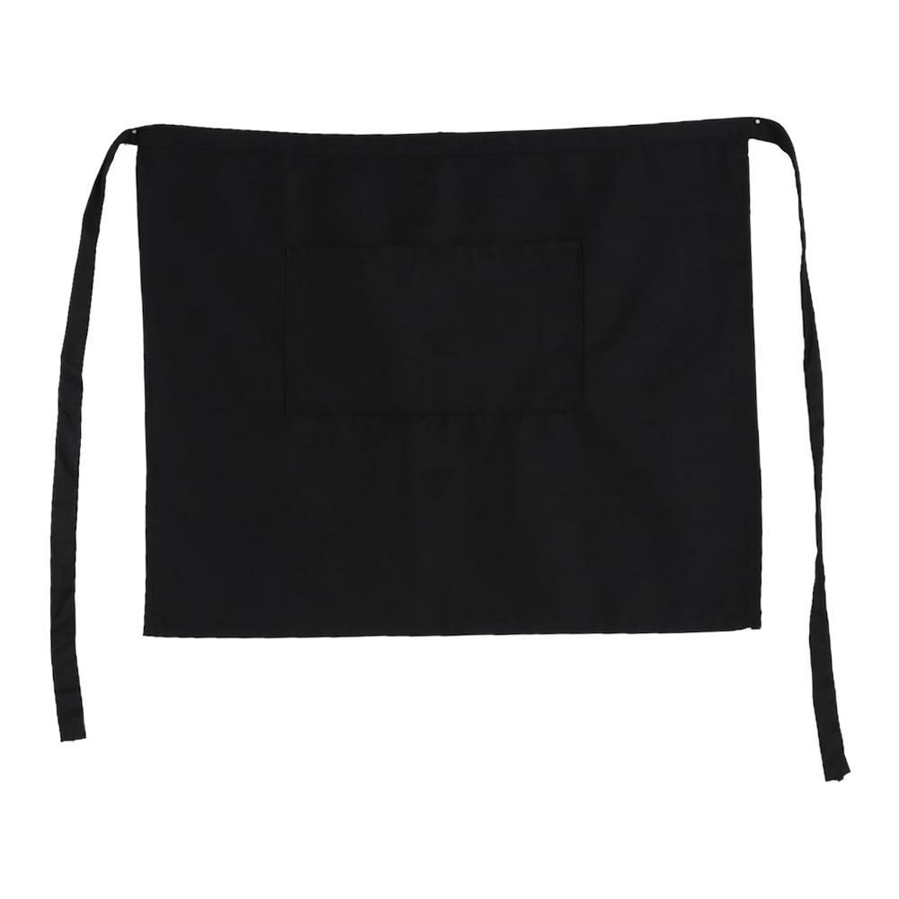 Herchr Apron Black Half Waist Short Aprons With Pockets For Home
