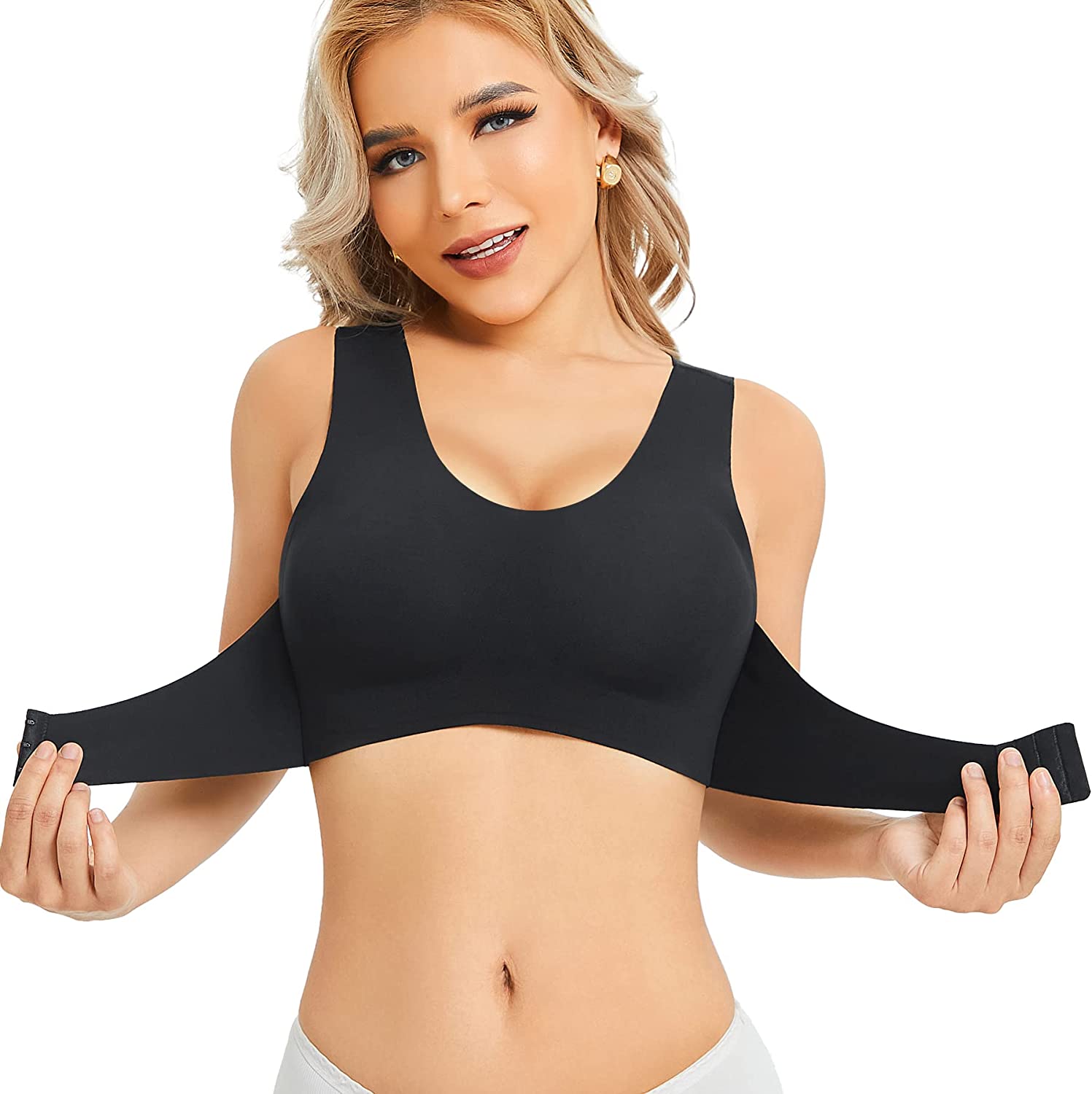 Junlan Push Up Bra for Women Posture Corrector Bra Seamless Bra Sleep