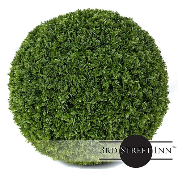 3rd Street Inn 15" Artificial Large Cypress Topiary Ball - 2 Pack