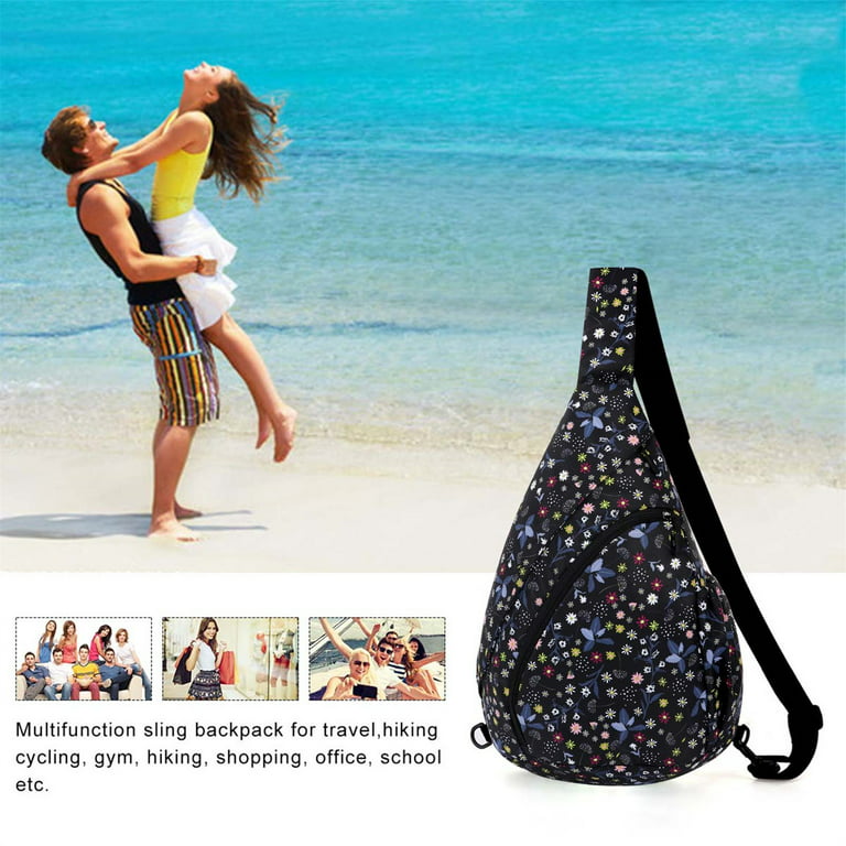 KAWELL Sling Bag Crossbody Shoulder Triangle Packs Messenger Bag Travel Backpack  Bag For Men Women College Teen Girls Boys 
