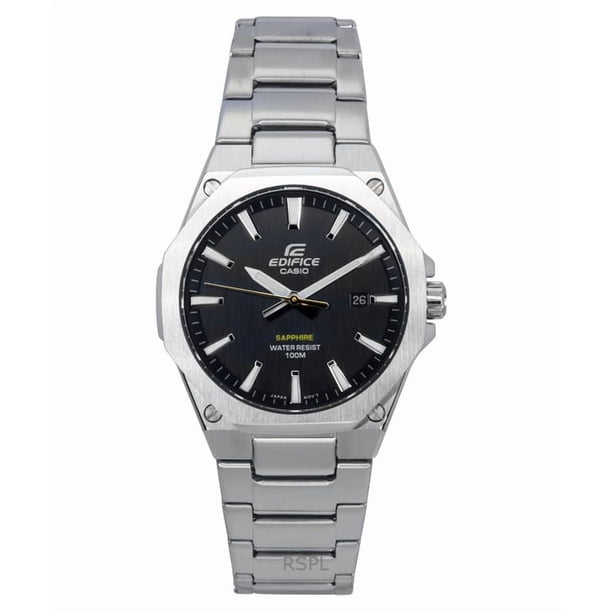 Casio Reloj Edifice Slim Line con Esfera Negra, Movimiento de Cuarzo, Modelo EFR-S108D-1A, Resistente Al Agua hasta 100 M.