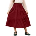 thumbnail image 2 of ATOGUTA Girls Summer Skirt Casual High Waist Stretchy A-Line Skirts Soft Skorts Fashion Clothes Size 4T-15. Wine, 2 of 6
