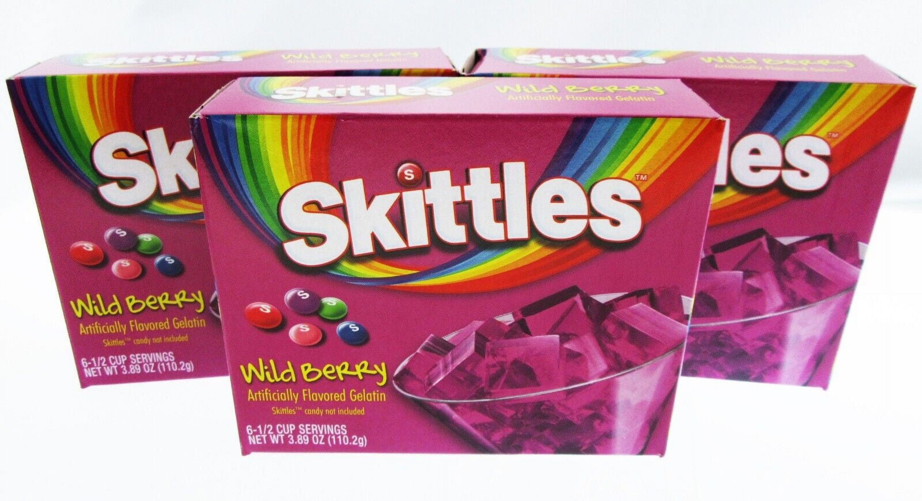 Skittles Wild Berry Gelatin Mix, 6 Servings, 3.89 oz Cardboard Box