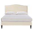 thumbnail image 1 of Home Fare Full Arched Nail Trim Upholstered Bed  Beige, 1 of 2