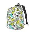 thumbnail image 2 of Daiia Funny Dinosaurs on Stripes Vintage Canvas Backpack for Men and Women ,Hiking Backpack,Travel Laptop Bag for School,Large Capacity Backpack, 2 of 8