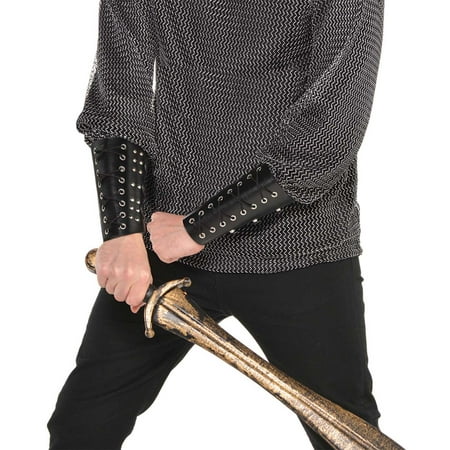 Black Mens Adult Knight Crusader Medieval Costume Cuff Set
