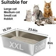 thumbnail image 4 of Stainless Steel Cat Litter Box,XXL Metal Litter Box for Big Cats 8IN Deep, Metal Pet Toilet Easy to Clean,High Sided Litter Boxes-Cat Litter Pan for Adult Cats,Non Stick, No Smell, 4 of 6