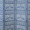 thumbnail image 3 of Benjara Jumbo 4 Panel Folding Room Divider Screen- Antique Blue Mango Wood, 3 of 16
