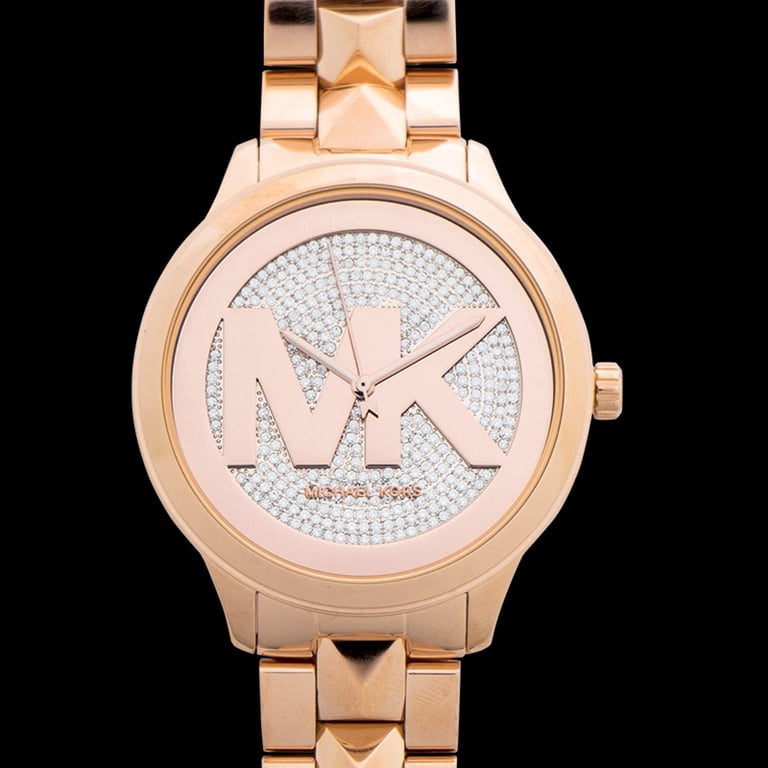 Michael Kors Runway Mercer Three-Hand Rose Gold-Tone 