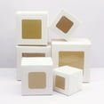 thumbnail image 6 of 10 pc 5/6/7/8/9/10CM square white/kraft paper/marble patterned window paper box Diy jewelry set display box, 6 of 7