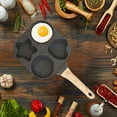 thumbnail image 4 of 4-Cup Nonstick Egg Pan - Divided Breakfast Skillet for Eggs, Pancakes & Bacon, Granite Coating & Heat-Resistant Handle, 4 of 6