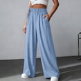 thumbnail image 7 of Wlynlyn Womens Pants Summer Boho Elastic Waistband Fashion Wide Leg Beach Pants Loose Casual Palazzo Pants Travel Vacation Clothes, 7 of 7