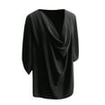thumbnail image 5 of lulshou Women's Casual Draped V-neck Flared Sleeve Loose Shirt Tops Short Sleeve Tops for Women XXL, 5 of 6