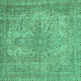 thumbnail image 1 of Ahgly Company Indoor Square Abstract Turquoise Blue Modern Area Rugs, 6' Square, 1 of 4
