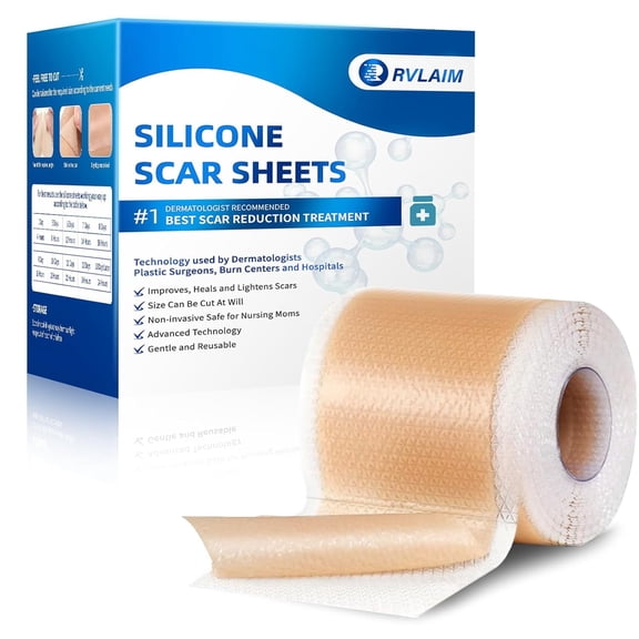 Silicone Scar Sheets, Silicone Scar Tape(1.6” x 60” Roll 1.5M), Silicone Scar Sheets for Surgical Scars, Keloid Bump Removal, Stretch Marks Removal, C-Section, Burn et