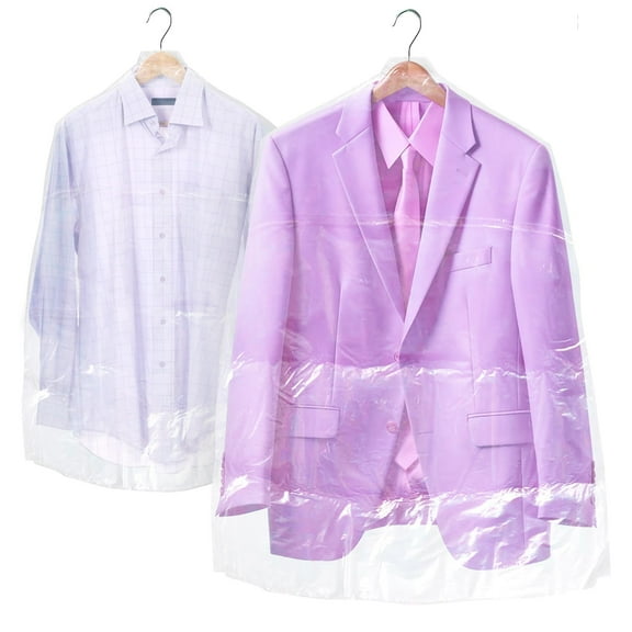 Clear Garment Bags on Roll, Hanging Clothes Hanger Hole, 663 Count, 21 x 4 x 38 in