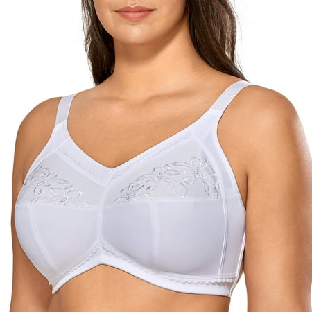 

DELIMIRA Women s Mastectomy Pockets Wireless Post-Surgery Plus Size Sleep Bra