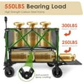 thumbnail image 3 of PNKKODW 400L Foldable Double Decker Wagon, 550LBS Capacity, 360° Handle, All-Terrain Wheels, for Beach/Camp, Black, 3 of 9