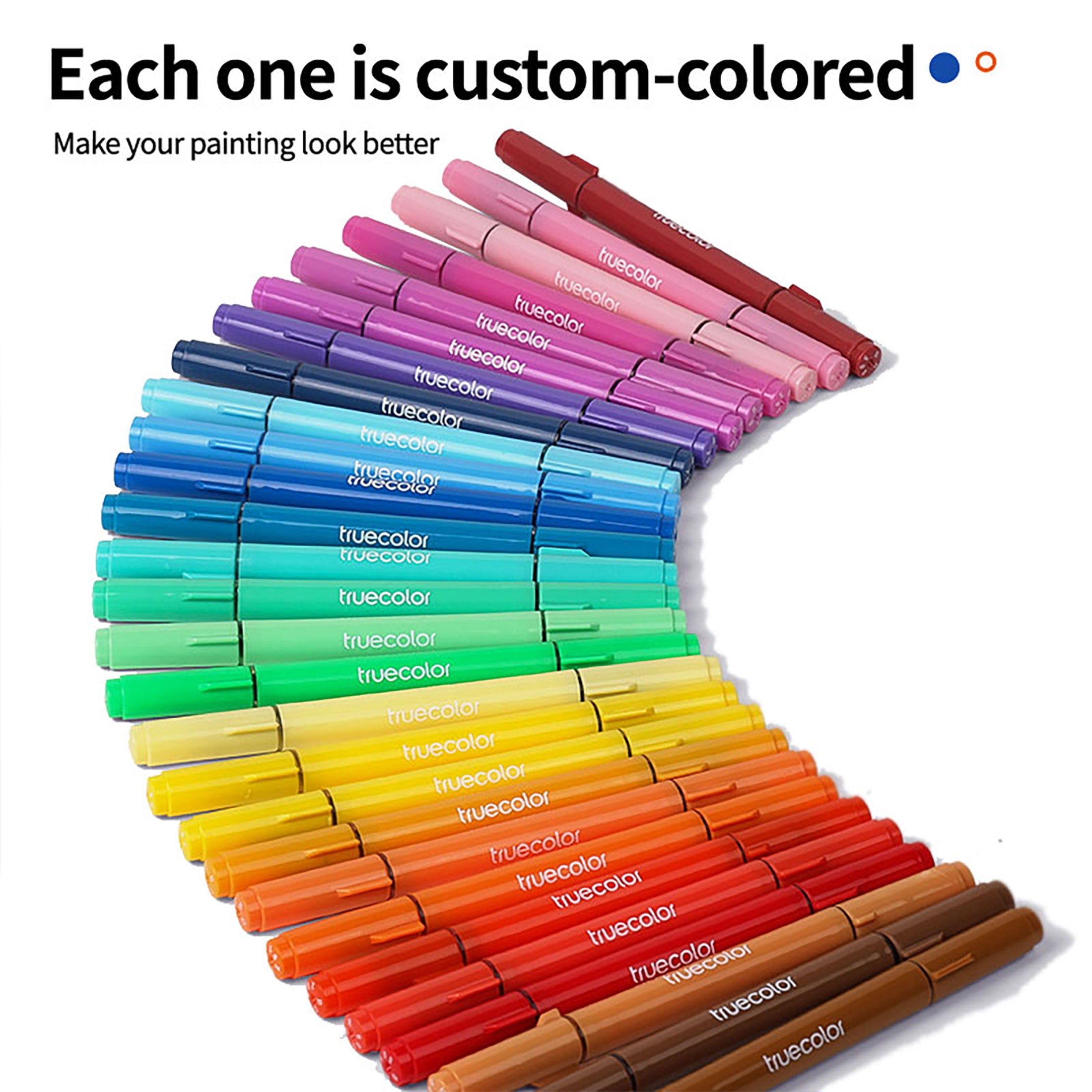 Truecolor Dual Tip Acrylic Paint Markers with Carry Case ZCA-7066