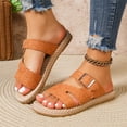 thumbnail image 4 of Women's Sandals,Walking Sandals Women,Cute Sandals for Women,Flat Sandals for Women,Flat Shoes for Women,Women's Fashion Plus-Size Flat Sandals With Buckles,Orange,9.5, 4 of 6