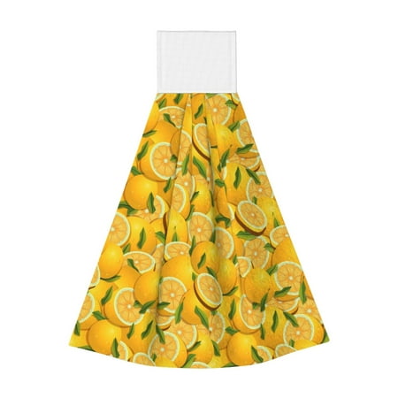 

Easygdp Yellow Limes Kitchen Hand Towels Hanging Tie Towels Fast Drying Dish Cloth with Loop for Bathroom Restroom Home Decor