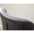 thumbnail image 3 of Of 2 Gray Adjustable Swivel - Velvety Upholstery, 360° Rotation, Gas Lift Height Adjustment, Footrest, Chic Contemporary Upholstered , Seat With Foam Padding, Vertical Line Detail, Finish Accents, 3 of 6