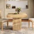 thumbnail image 3 of Fnova 39" Small Square Dining Table for 4, Wooden Kitchen Coffee Table with Sturdy Pedestal Base for Dining Room, Kitchen, Apartments, Light Brown, 3 of 8