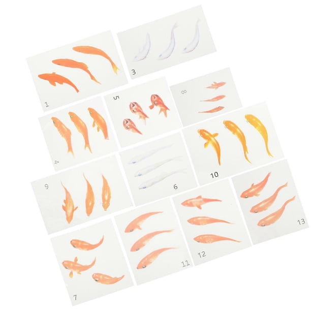 12 Sheets 3D Small Goldfish Sticker DIY Crystal Epoxy Creative Decals for Home Mall Decorative