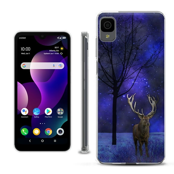 Slim-Fit Gel TPU Phone Case for TCL 30Z / 30 Z / 30 LE, by OneToughShield ® - Midnight Deer