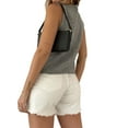 thumbnail image 6 of Fiomva Women Crochet Knit Vest Y2k Hollow Out V Neck Sleeveless Crop Top Vintage Streetwear, 6 of 7