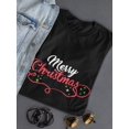 thumbnail image 3 of Merry Christmas Graphic Women Black T-Shirt, Female XX-Large, 3 of 4