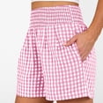 thumbnail image 5 of Boyscolos Womens High Waisted Striped Shorts Comfy Lightweight Breathable Stretchy Waist With Pockets Lounge Clohtes Summer Daily Wear Pink M, 5 of 6
