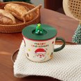 thumbnail image 4 of Santa Design Ceramic Holiday Coffee Mug With Lid And Festive 3D Topper Featuring Green Handle For Merry Family Theme 340ml Capacity, 4 of 4