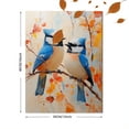thumbnail image 3 of Qisvanset 12x16 Inch Bluejay Bird Canvas Wall Art, Colorful Oil Painting Wildlife Indoor Wall Decoration, 3 of 8