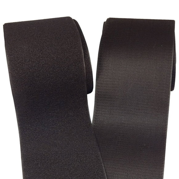 BlueDot Trading One Set of Hook & Loop Fastener Sew-On Style in Black for use with Bags Clothes Costumes Office Home or School 6"" Wide x 1 Yard Length