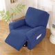 thumbnail image 1 of Nvzi Funda de sofá elástica de jacquard con diseño de rombos, funda para sillón reclinable, fácil de instalar, lavable, protector de sofá de 1 plaza (azul), 1 of 4