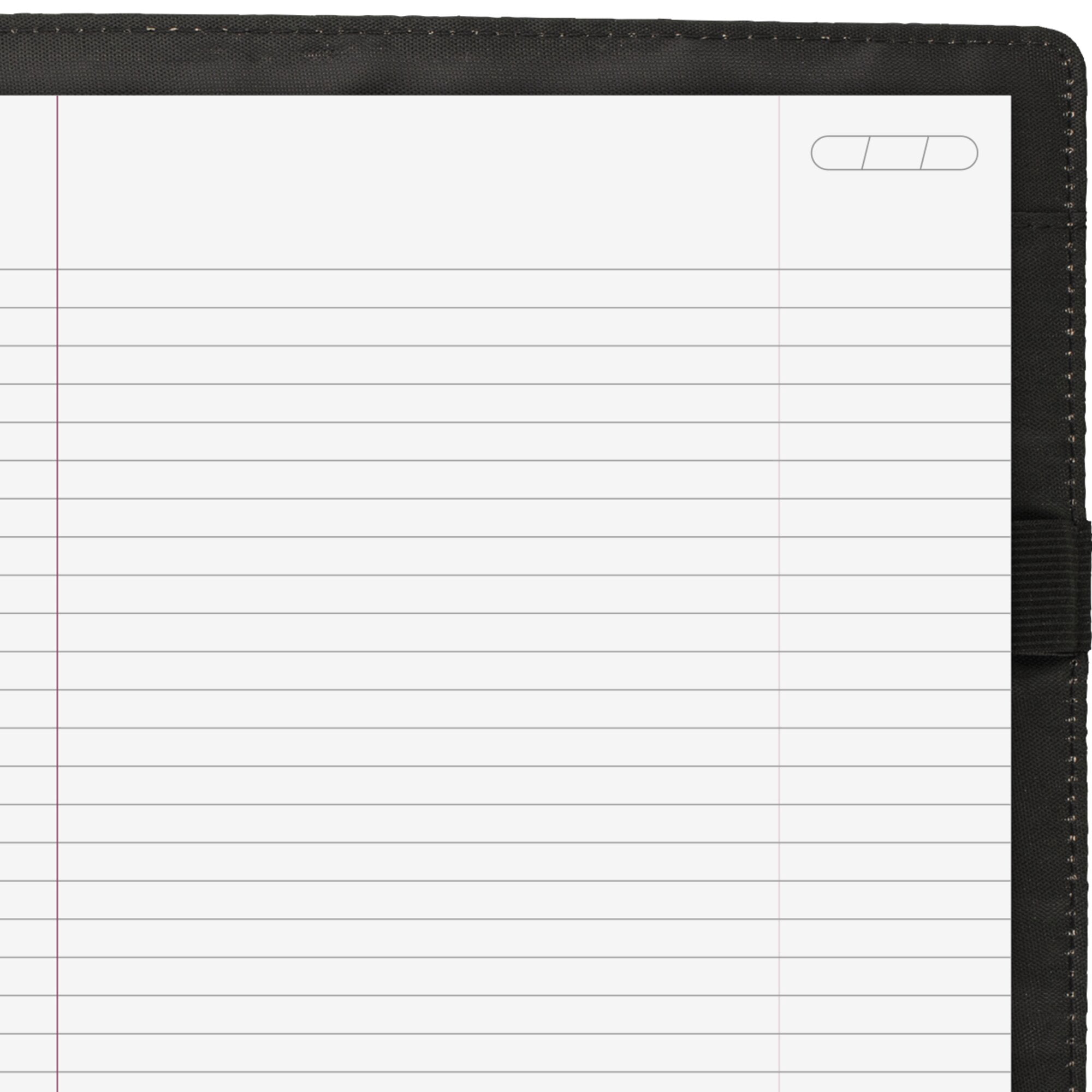 Cambridge Limited Faux Leather Notetaker, Refillable Notebook, 8.5" x 11", 50 Sheets, Black